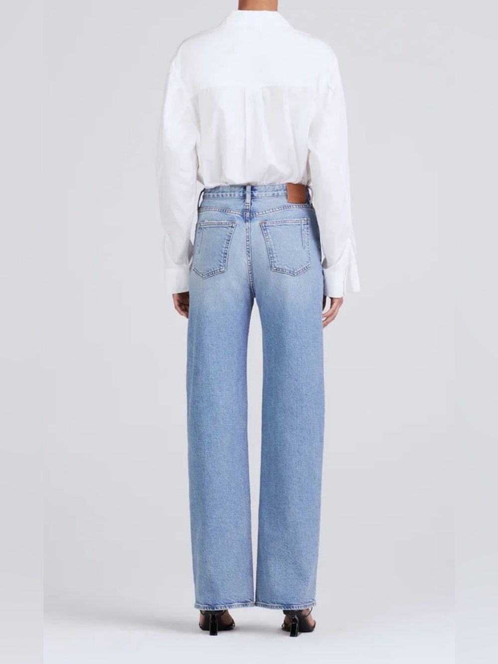 Derek Lam Crosby Light Blue High Rise Taylored Wide-Leg Jeans in Sutton Vintage - Picture 3 of 10
